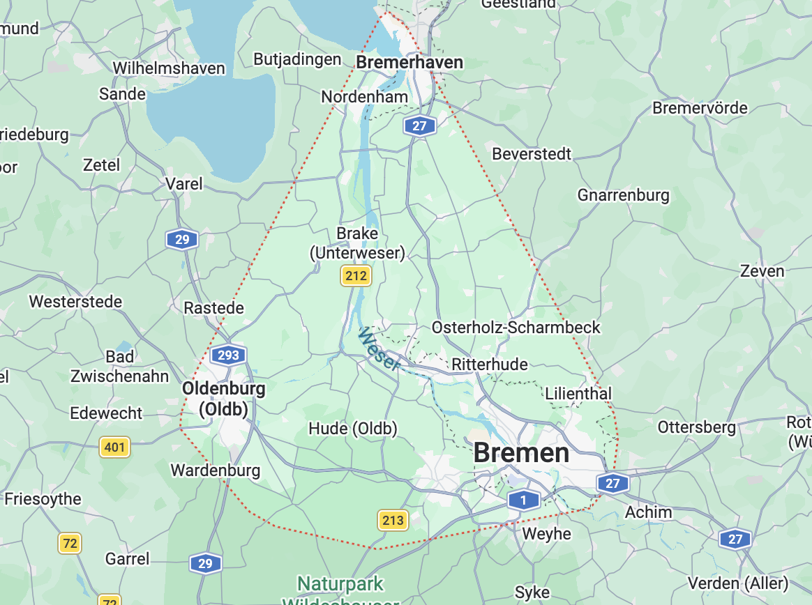 Einsatzgebiet von MB Dienstleistungen: Bremen, Bremerhaven, Oldenburg und Umgebung